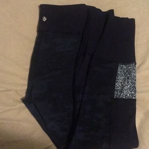 Blue camo print Lululemon leggings